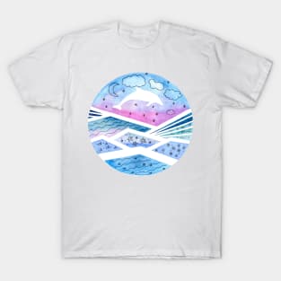 Abstract Seascape with Dolphin T-Shirt